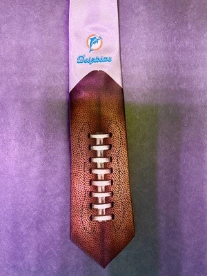 Prendas para el cuello Belle 1987 vintage con licencia logotipo de los Miami Dolphins corbata fanático del fútbol americano NFL Foto 1 de 4