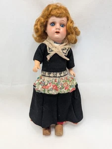 Muñeca bisque pintada en frío vintage de 12" vestido original cosido como está Alemania década de 1930 - Imagen 1 de 17