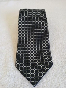 Corbata impermeable Bu resistente a la intemperie para hombre negra geométrica cuadrados oficina - Imagen 1 de 9