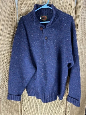 Vintage Boston Traders Knit Sweater Mens XL Wool  Collar 90s Hong Kong Blue - Image 1 of 4