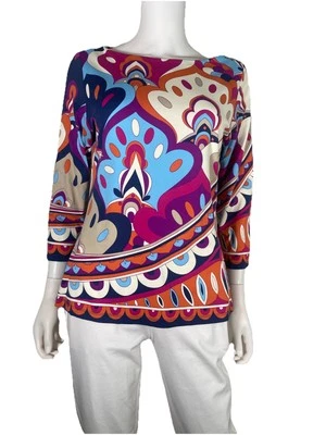 Blusa Top de Tela J McLaughlin Catalina para Mujer Talla M Retro Cachemira Cuello Barco Vacay Foto 1 de 4