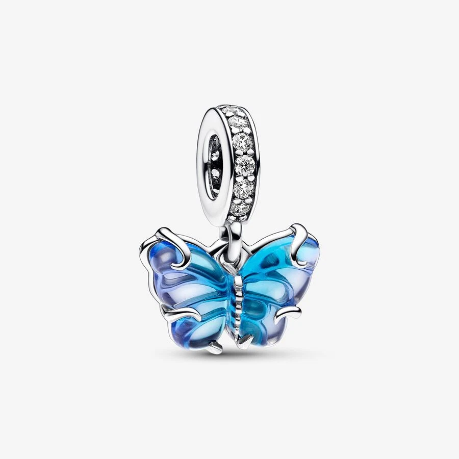 Pandora Moments Silber Blauer Murano Schmetterling Charm Bead 792698C01   NEU - Bild 1 von 1