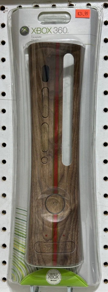 Wood Grain Red/Green Stripe Xbox 360 Face Plate  - Image 1 of 4