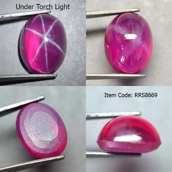 12.70 Ct 14x10.8 MM Pink Red Ruby Star Sapphire 6 Rays Lab Corundum RRS8669 - Image 1 of 4