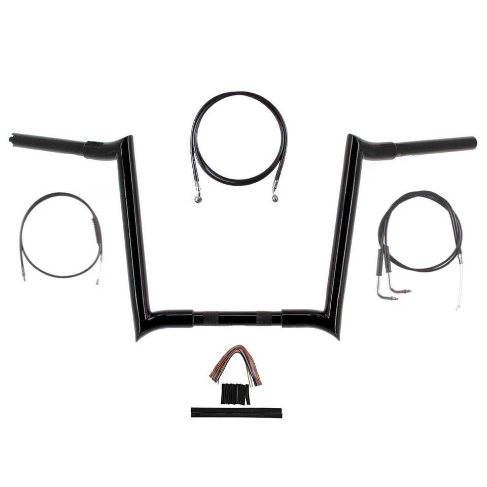 Комплект руля 1 1/4 дюйма BBlack 14 дюймов Hooker Ape 1990-1995 Harley-Davidson Softail - Изображение 1 из 3