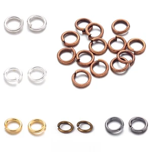 10g Strong Brass Open Jump Rings Unsoldered Loop Findings 6 Colors Pick 4~10mm - Picture 1 of 13