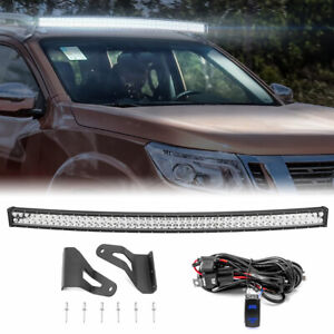 288W 50'' LED Light Bar & Roof Mount Bracket ,Wire For 2005-2021 Nissan Frontier