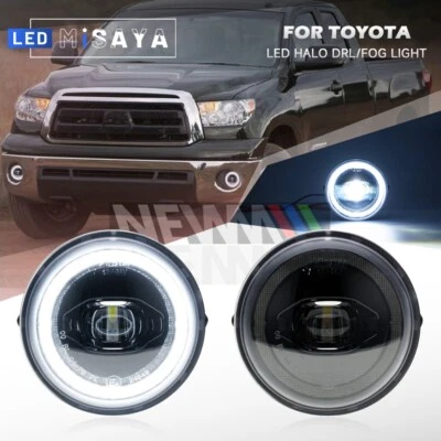 Luz antiniebla LED de parachoques con anillo de halo DRL para Toyota Tacoma 07-13 Toyota Tundra 05-11 Foto 1 de 4