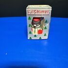 Vintage Lil Chimer Bisque Porcelain Christmas Ornament Bell Jasco Mouse W/ Box