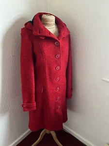 Red Coat Only M Highley Tall Long Boucle Style Wool Mix Red Wool Wintercoat UK10 - Picture 1 of 19