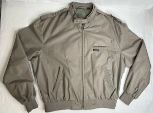 VINTAGE 80s MEN'S MEMBERS ONLY BOMBER JACKET Size 44 Brown Full Zip Neck Snap - Picture 1 of 14