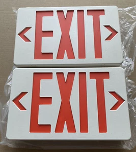 2PK TCP Energy Efficient Compact Exit Sign Red LED 22742 AC Only Universal Mount - Picture 1 of 5
