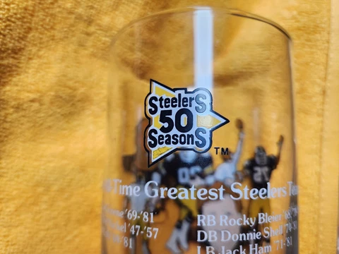 Pittsburgh Steelers All Time Greatest players 50 Seasons Mcdonalds Glass #4 Cover