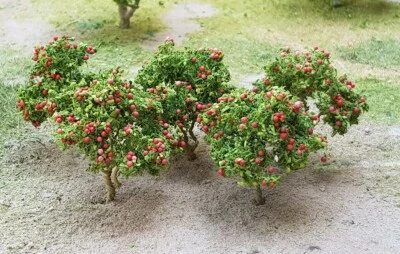 MP SCENERY 6 Apple Trees N Gauge Fruit Trees Model Railroad Farm Layout Handmade - Image 1 of 4