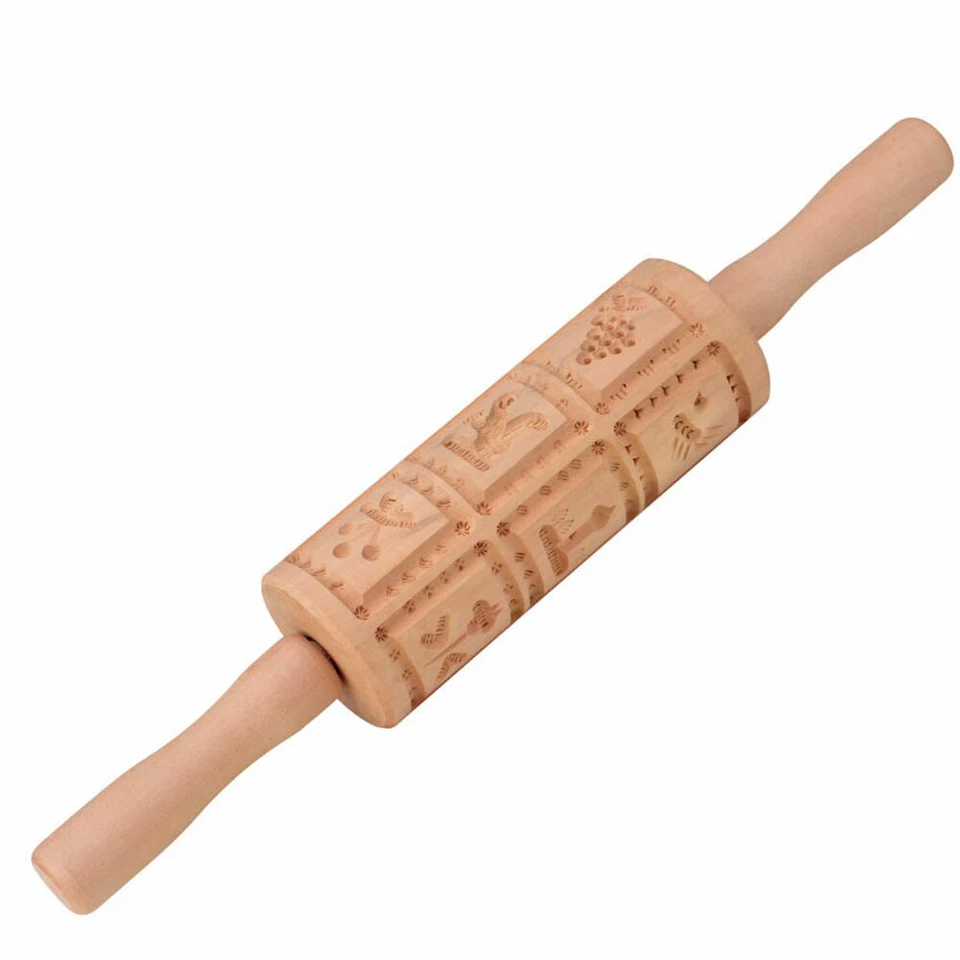 Städter Springerle-Model 12 Motive Holz-Prägerolle Teigrolle mit Prägung 37.5 cm - Bild 1 von 1