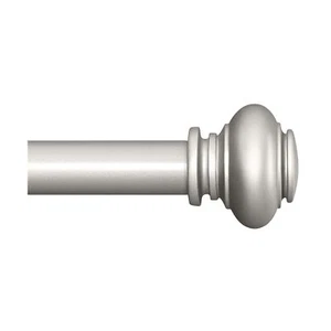 Silver Curtain Rods for Windows 48 to 84 Inches Adjustable Decorative 1 Inch ... - Picture 1 of 7