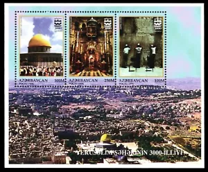 AZERBAIYÁN 582 - Ciudad de Jerusalén 3000 Aniversario S/S (pb76358) - Imagen 1 de 1