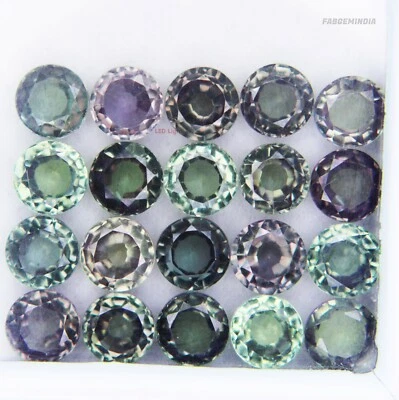 20-21 Ct Color Changing Alexandrite Round Cut Loose Gemstone 20 Pc 6 mm - Image 1 of 4