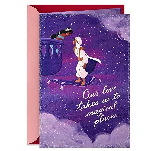 Hallmark Disney Valentine's Day Card for Significant Other Aladdin Whole ...