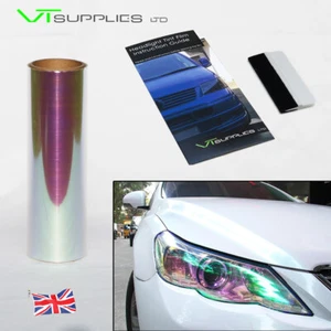 2 Lots 30 x 75cm [Chameleon Clear] Car Headlight Tint Vinyl Film + FREE SQUEEGEE - Picture 1 of 5