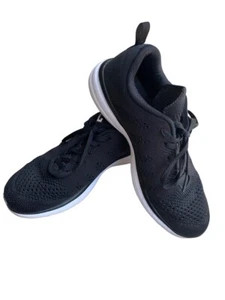APL Techloom Pro Damen Laufschuhe 9,5 schwarz weiß Athleisure Strick Turnschuhe - Bild 1 von 10