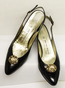 BRUNO MAGLI MADE IN ITALY BOLOGNA SZ 7AAA 2" SLINGBACK PUMPS GOOD USED CONDITION - Picture 1 of 8