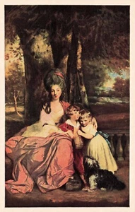 "LADY ELIZABETH DELMÉ AND HER CHILDREN" REYNOLDS  Art Vintage PC - Picture 1 of 2