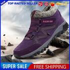 Winter Casual Hiking Shoes Plush Women Men Ankle Snow Boots Sneakers (Purple 36)