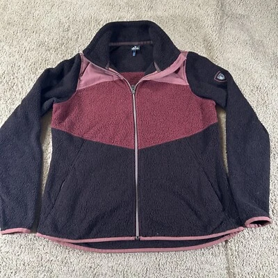 Pullover Kuhl Mujer Grande Negro Púrpura Sherpa Vellón Cremallera Completa Aire Libre Senderismo Foto 1 de 4