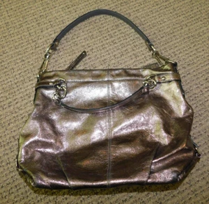 Coach Metallic Brooke Purse Bag Tote, F17165, Convertible Strap Handles - Picture 1 of 6