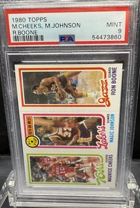 1980 Topps All Star Maurice Cheeks, Magic Johnson, Ron Boone PSA 9 - Bild 1 von 3