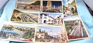Lot 11 Vintage Postkarten Kalifornien 1940er 9 UNBENUTZT 2 USED Leinen LA Palisaden - Bild 1 von 13