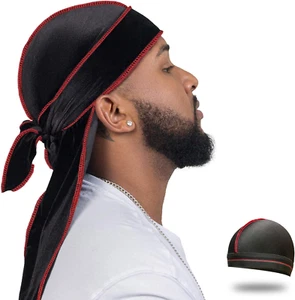 Velvet Durag for Men Wave Cap Velvet Dorag for Men Women 360 Wave - Picture 1 of 12