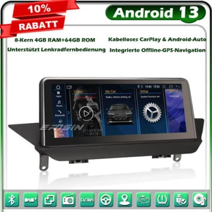 Radio Coche 10.25" 8 Núcleos 64GB Android 14 GPS Navi para BMW X1 E84 CIC DAB+ Canbus - Imagen 1 de 23