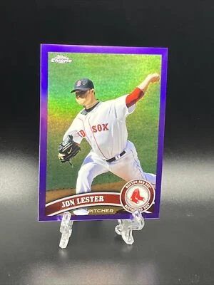 2011 Topps Chrome Jon Lester #55 Purple Refractor Card #’D 150/499 - Image 1 of 3