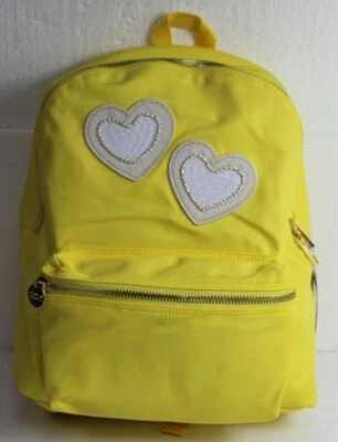 217 美元全新 Stoney Clover Lane 经典尼龙背包柠檬布贴心形黄金 — 第 1/4 张图片