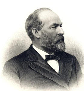 20th President & Union Gen JAMES A GARFIELD 1877 engraving HB Hall Jr sculp - Picture 1 of 3