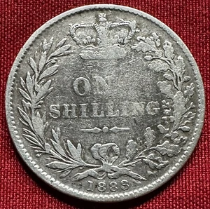 1883 Great Britain 1 Shilling - 1st Portrait Young Head - .925 SILVER - KM#734.2 - Picture 1 of 2