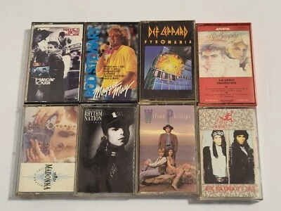 VTG 80s 90s Cassette Tapes Various Artists Lot of 8 NKOTB Jackson Def Leppard Foto 1 de 4