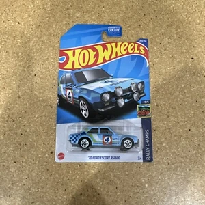 Ford Escort RS1600 Hot Wheels 70 azul #244/250 Rally Champs 5/5 - Imagen 1 de 3