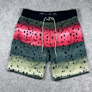 HippyTree Hombres Board Shorts Bañador División Acuática Estampado Trucha Talla 30 - Imagen 1 de 15