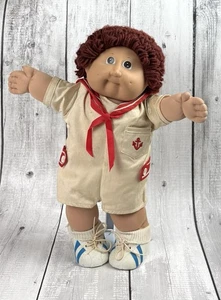 Vintage Cabbage Patch Kid Dimple Boy HM3 1982 Auburn Hair 80s Sailor 0118 - Bild 1 von 11