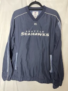 NFL Team Apparel Herren Large Blue Seahawk Windbreaker Pullover V Neck Softshell - Bild 1 von 9