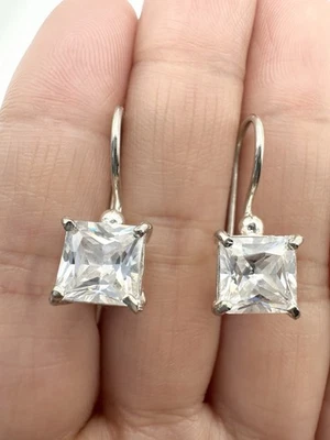 Pendientes SU 925 de plata de ley C Z con palanca trasera Foto 1 de 4