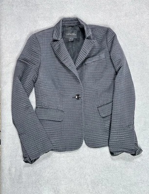 粉红色格纹黑色丝绸混纺单扣西装外套纹理尺寸 6 A-370 — 第 1/4 张图片