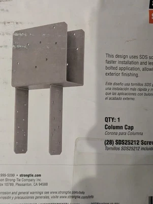 Simpson Strong-Tie  ECCQ46SDS2.5-R ECCQ End Column Cap for 4x Beam, 4x Post - Image 1 of 3