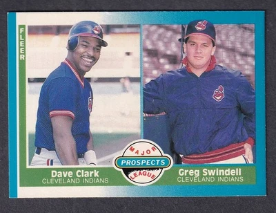 1987 Fleer baseball card #644 Cleveland Indians Dave Clark Greg Swindell - Image 1 of 2