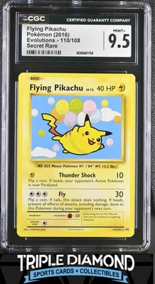 2016 Pokemon Evolutions #110/108 Flying Pikachu Secret Rare CGC 9.5 Mint+ M229 - Image 1 of 2