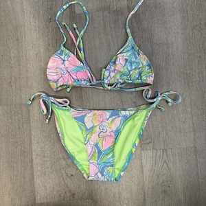 Lilly Pulitzer Bikini Blumen Schwimmen Set Oberteil Größe 2 Unterteil - Bild 1 von 3