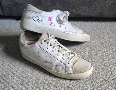 Golden Goose Superstar White " Design Your Own" Sneakers Women's 39  US 9 - Image 1 of 4